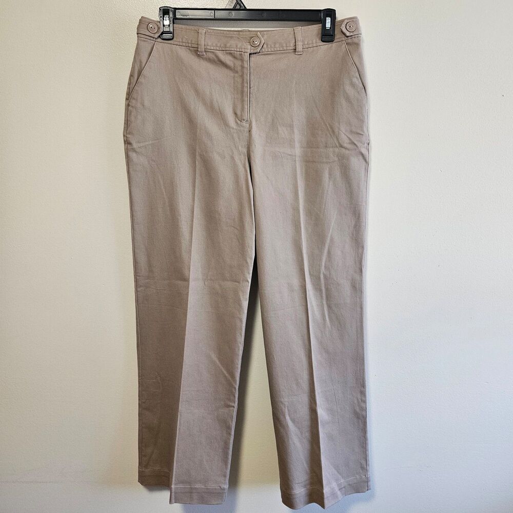 Christopher & Banks Shaped Fit Perfect Trouser Pant Khaki Corpcore Women 12